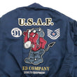 Load image into Gallery viewer, Tedman Lightweight Jacket Men's L-2 Flight Jacket Lucky Devil Custom Nylon Bomber Jacket TL2-190 Navy-Blue