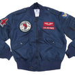 Load image into Gallery viewer, Tedman Lightweight Jacket Men's L-2 Flight Jacket Lucky Devil Custom Nylon Bomber Jacket TL2-190 Navy-Blue