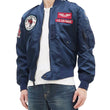 Load image into Gallery viewer, Tedman Lightweight Jacket Men's L-2 Flight Jacket Lucky Devil Custom Nylon Bomber Jacket TL2-190 Navy-Blue