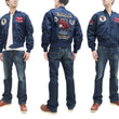 Load image into Gallery viewer, Tedman Lightweight Jacket Men's L-2 Flight Jacket Lucky Devil Custom Nylon Bomber Jacket TL2-190 Navy-Blue