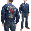 Load image into Gallery viewer, Tedman Lightweight Jacket Men's L-2 Flight Jacket Lucky Devil Custom Nylon Bomber Jacket TL2-190 Navy-Blue