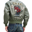 Load image into Gallery viewer, Tedman Lightweight Jacket Men's L-2 Flight Jacket Lucky Devil Custom Nylon Bomber Jacket TL2-190 Gray