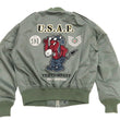 Load image into Gallery viewer, Tedman Lightweight Jacket Men's L-2 Flight Jacket Lucky Devil Custom Nylon Bomber Jacket TL2-190 Gray