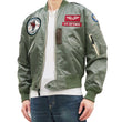Load image into Gallery viewer, Tedman Lightweight Jacket Men's L-2 Flight Jacket Lucky Devil Custom Nylon Bomber Jacket TL2-190 Gray
