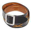 Load image into Gallery viewer, TOYS McCOY Cross-Stitched Leather Belt Men's Ccasual Marlon Brando The Wild One Belt TMA2107 Black