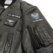 Load image into Gallery viewer, Tedman MA-1 Leather Jacket Men's Genuine Lambskin Custom Bomber MA1 TMAL-540 Black
