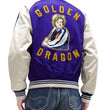 Load image into Gallery viewer, TOYS McCOY Jacket Men's Marilyn Monroe Unfilled Lightweight Satin Varsity Jacket TMJ2303 Blue/Off-White