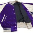 Load image into Gallery viewer, TOYS McCOY Jacket Men's Marilyn Monroe Unfilled Lightweight Satin Varsity Jacket TMJ2303 Blue/Off-White