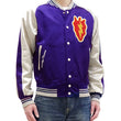Load image into Gallery viewer, TOYS McCOY Jacket Men's Marilyn Monroe Unfilled Lightweight Satin Varsity Jacket TMJ2303 Blue/Off-White