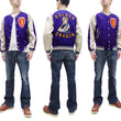 Load image into Gallery viewer, TOYS McCOY Jacket Men's Marilyn Monroe Unfilled Lightweight Satin Varsity Jacket TMJ2303 Blue/Off-White