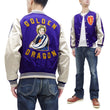 Load image into Gallery viewer, TOYS McCOY Jacket Men's Marilyn Monroe Unfilled Lightweight Satin Varsity Jacket TMJ2303 Blue/Off-White