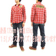Load image into Gallery viewer, TOYS McCOY Checked Work Shirt TMC1612 Felix the Cat Men's Long Sleeve Button Up Shirt Red