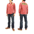 Load image into Gallery viewer, TOYS McCOY Checked Work Shirt TMC1612 Felix the Cat Men's Long Sleeve Button Up Shirt Red