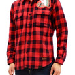 Load image into Gallery viewer, TOYS McCOY Men's Buffalo Check Plaid Shirt Patched Long Sleeve Button Up Shirt TMS1809 Red/Black