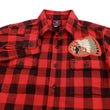 Load image into Gallery viewer, TOYS McCOY Men's Buffalo Check Plaid Shirt Patched Long Sleeve Button Up Shirt TMS1809 Red/Black