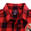 Load image into Gallery viewer, TOYS McCOY Men's Buffalo Check Plaid Shirt Patched Long Sleeve Button Up Shirt TMS1809 Red/Black
