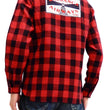 Load image into Gallery viewer, TOYS McCOY Men's Buffalo Check Plaid Shirt Patched Long Sleeve Button Up Shirt TMS1809 Red/Black