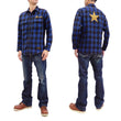Load image into Gallery viewer, TOYS McCOY Buffalo Plaid Shirt Men's Durable One Star Long Sleeve Shirt TMS2006 Blue