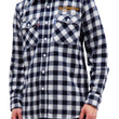 Load image into Gallery viewer, Tedman Custom Embroidered Plaid Flannel Shirt Men's Long Sleeve Shirt TNS-700 Off/Navy