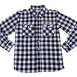 Load image into Gallery viewer, Tedman Custom Embroidered Plaid Flannel Shirt Men's Long Sleeve Shirt TNS-700 Off/Navy