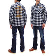 Load image into Gallery viewer, Tedman Custom Embroidered Plaid Flannel Shirt Men's Long Sleeve Shirt TNS-700 Off/Navy