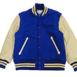Load image into Gallery viewer, Whitesville Plain Varsity Jacket Men's Letterman Jacket Melton Leather Award Jacket WV14904 C/#126 Royal Blue x Cream
