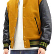 Load image into Gallery viewer, Whitesville Plain Varsity Jacket Men's Letterman Jacket Melton Leather Award Jacket WV14904 C/#156 Gold x Black