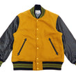 Load image into Gallery viewer, Whitesville Plain Varsity Jacket Men's Letterman Jacket Melton Leather Award Jacket WV14904 C/#156 Gold x Black