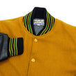 Load image into Gallery viewer, Whitesville Plain Varsity Jacket Men's Letterman Jacket Melton Leather Award Jacket WV14904 C/#156 Gold x Black