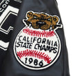Load image into Gallery viewer, Whitesville Varsity Jacket Men's Letterman Jacket Melton x Leather Award Jacket WV15166 WV15166-119 Black x Black COUGARS