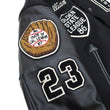 Load image into Gallery viewer, Whitesville Varsity Jacket Men's Letterman Jacket Melton x Leather Award Jacket WV15166 WV15166-119 Black x Black COUGARS