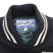 Load image into Gallery viewer, Whitesville Varsity Jacket Men's Letterman Jacket Melton x Leather Award Jacket WV15166 WV15166-119 Black x Black COUGARS