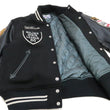 Load image into Gallery viewer, Whitesville Varsity Jacket Men's Letterman Jacket Melton x Leather Award Jacket WV15166 WV15166-119 Black x Black COUGARS