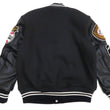 Load image into Gallery viewer, Whitesville Varsity Jacket Men's Letterman Jacket Melton x Leather Award Jacket WV15166 WV15166-119 Black x Black COUGARS