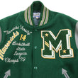 Load image into Gallery viewer, Whitesville Varsity Jacket Men's Letterman Jacket Melton x Leather Award Jacket WV15166 WV15166-145 Green x Gray MAVERICKS