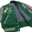 Load image into Gallery viewer, Whitesville Varsity Jacket Men's Letterman Jacket Melton x Leather Award Jacket WV15166 WV15166-145 Green x Gray MAVERICKS