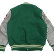 Load image into Gallery viewer, Whitesville Varsity Jacket Men's Letterman Jacket Melton x Leather Award Jacket WV15166 WV15166-145 Green x Gray MAVERICKS