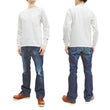 Load image into Gallery viewer, Whitesvill Plain T-shirt Men's Heavyweight Long Sleeve Pocket Tee WV68849 105 Off-white