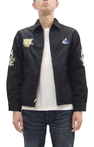 Tailor Toyo Reversible Vietnam Jacket with Insulation - Men's Modern Reinterpretation of Viet-Jumper Vietnam Souvenir Jacket / TT15800-119 Black