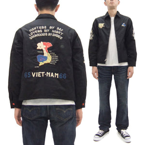 Tailor Toyo Reversible Vietnam Jacket with Insulation - Men's Modern Reinterpretation of Viet-Jumper Vietnam Souvenir Jacket / TT15800-119 Black