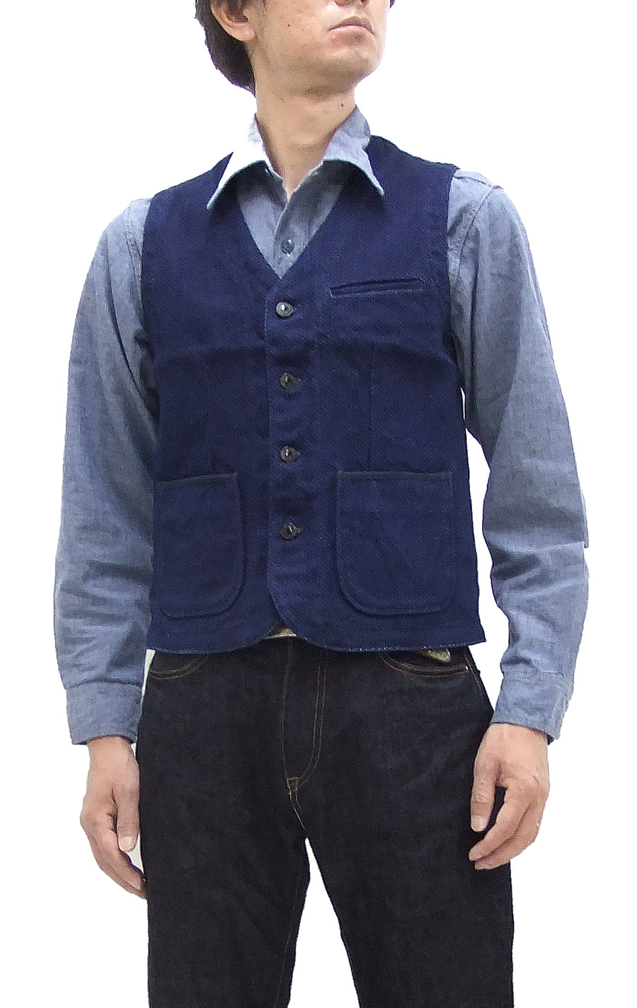 NEW Navy Yard Workwear Knit Sleeve Hoodie Denim Trucker Jacket Men's  Size Large
