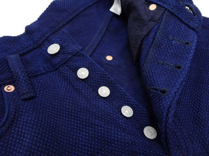 Studio D'Artisan Deep Indigo Selvedge Sashiko Jeans - 14 oz - Regular Straight - Button Fly - Made in Japan (SDA 1907 One Wash)