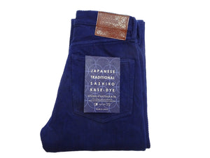 Studio D'Artisan Deep Indigo Selvedge Sashiko Jeans - 14 oz - Regular Straight - Button Fly - Made in Japan (SDA 1907 One Wash)