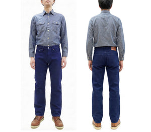 Studio D'Artisan Deep Indigo Selvedge Sashiko Jeans - 14 oz - Regular Straight - Button Fly - Made in Japan (SDA 1907 One Wash)