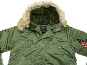 Alpha Industries N-3B Parka 20094 Men's Modern Fit Military Inspired Thigh-Length Padded Nylon Hooded Coat Jacket 20094-503 Vintage-Green