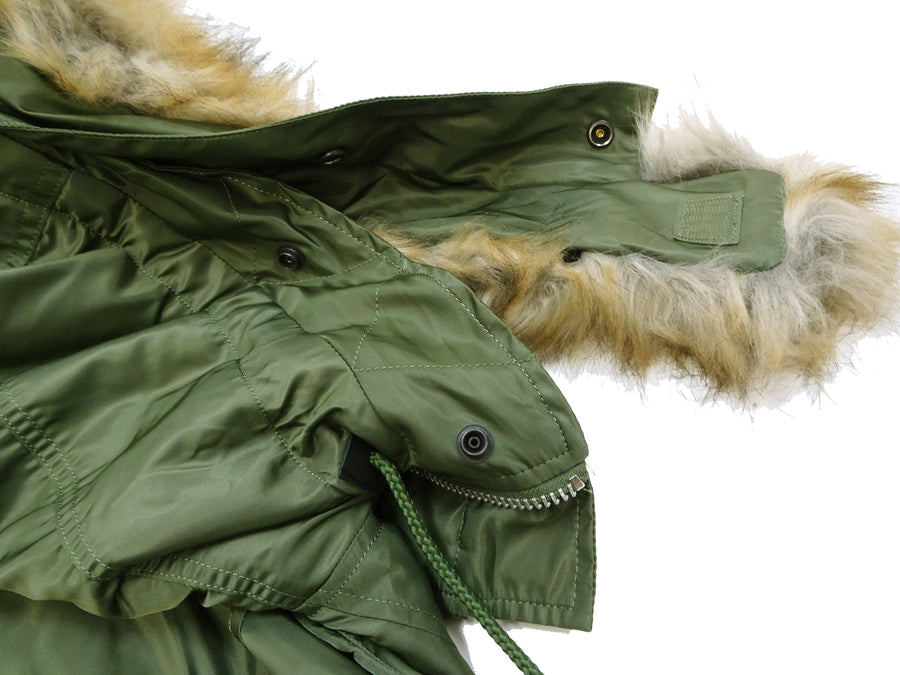 Alpha Industries N-3B Parka 20094 Men's Modern Fit Military Inspired Thigh-Length Padded Nylon Hooded Coat Jacket 20094-503 Vintage-Green