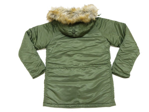 Alpha Industries N-3B Parka 20094 Men's Modern Fit Military Inspired Thigh-Length Padded Nylon Hooded Coat Jacket 20094-503 Vintage-Green