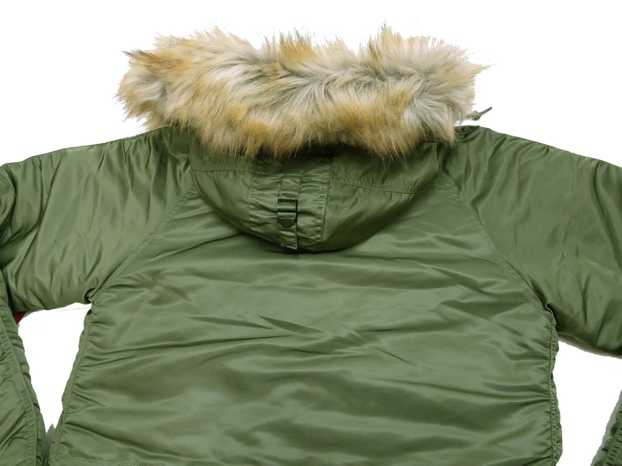 Alpha Industries N-3B Parka 20094 Men's Modern Fit Military Inspired Thigh-Length Padded Nylon Hooded Coat Jacket 20094-503 Vintage-Green