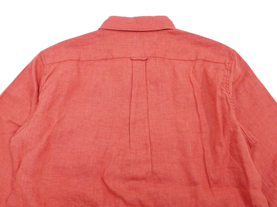 Corfty Men's Long Sleeve Dress Shirt - Stretch Wrinkle-Free Button Down, Regular Fit, Red, Large