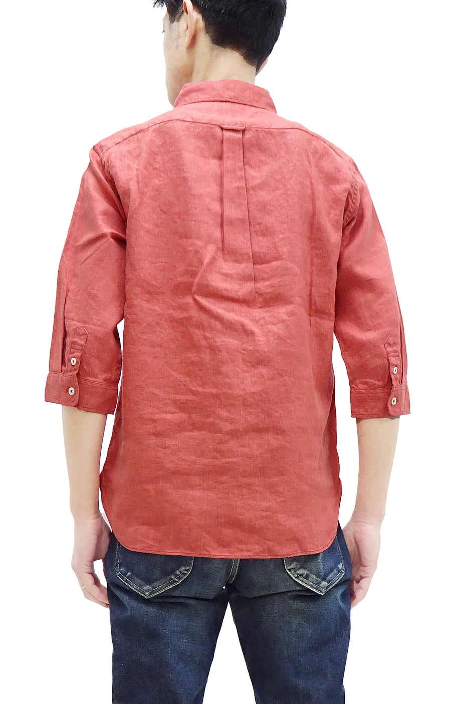 Pherrow's Linen 3/4 Sleeve Shirt Men's Casual Plain Button Up